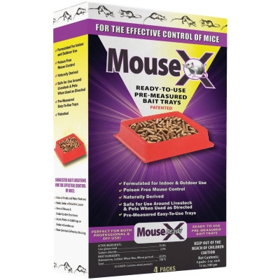MouseX Disposable Mouse Pre-Measured Bait Tray (4-Pack) 620109 