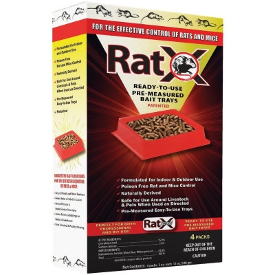 RatX Disposable Rat & Mouse Pre-Measured Bait Tray (4-Pack) 620105 