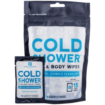 Duke Cannon Cold Shower Face & Body Wipe (15 Count) TOWELSPOUCH1 