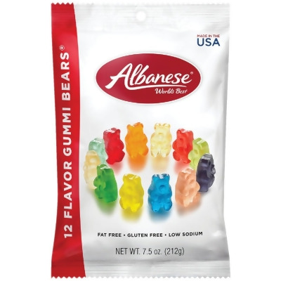 Albanese 12-Fruit Flavor 7.5 Oz. Gummi Bears 120155 Pack of 12 