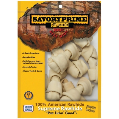 Savory Prime Knotted 4 In. to 5 In. Rawhide Bone (10-Pack) 995 