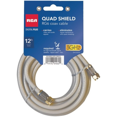RCA 12 Ft. Gray Quad RG6 Coaxial Cable DH12QCE 