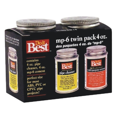 Do it Best MP-6 Pipe Cleaner & PVC Cement Kit, (2) 4 Oz. Cans 019522 