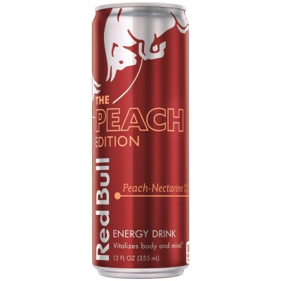 Red Bull 12 Oz. Peach Flavor Energy Drink RB224825 Pack of 24 