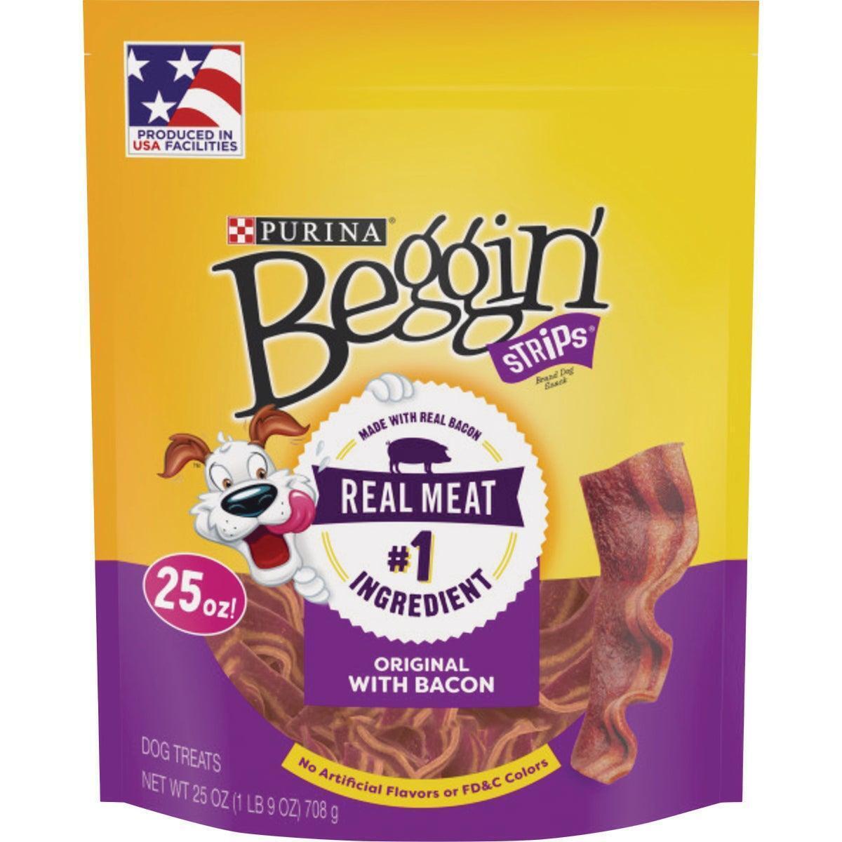 Purina Beggin' Strips Bacon Flavor Chewy Dog Treat, 25 Oz. 381073