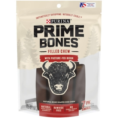 Purina Prime Bones Small Bison Flavor Filled Chew Dog Treat (7-Pack) 381695 