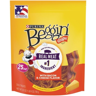 Purina Beggin' Strips Bacon & Cheese Flavor Chewy Dog Treat, 25 Oz. 381081 