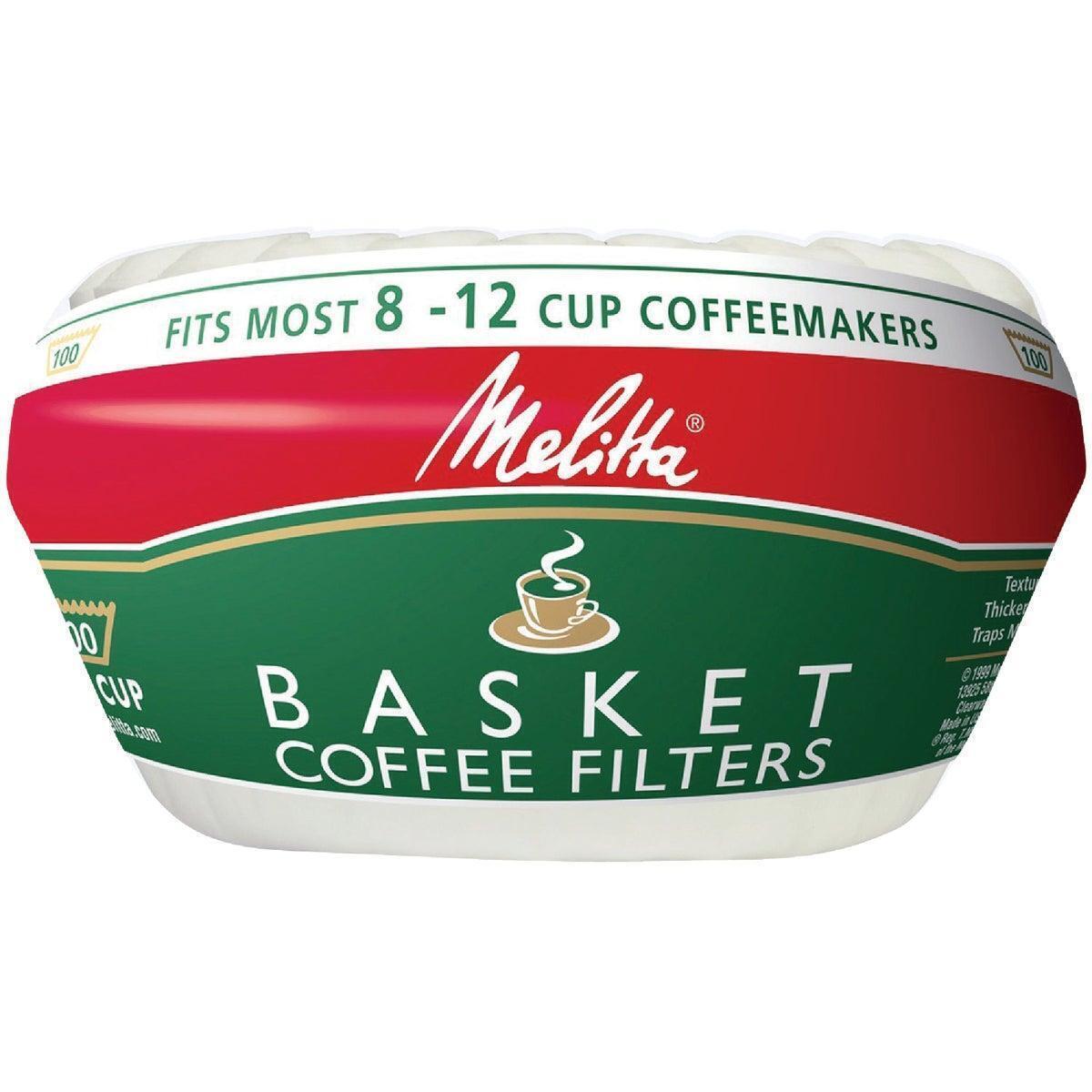 Melitta 8-12 Cup White Basket Coffee Filter (100-Pack) 62993