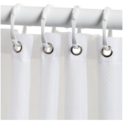 Zenith Zenna Home 70 In. x 72 In. White Fabric Shower Curtain H20WW 