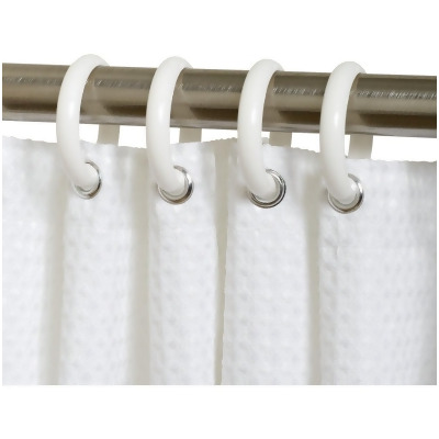 Zenith Zenna Home White Plastic Shower Curtain Ring (12 Count) SSR01WW 