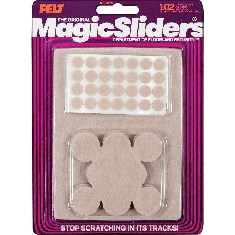 102 Piece Magic Sliders 63979 Heavy-Duty Self-Stick Felt Pads 