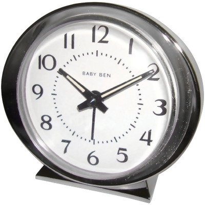 Westclox Baby Ben Silver Classic Style Battery Operated Alarm Clock 11611QA Pack of 3 