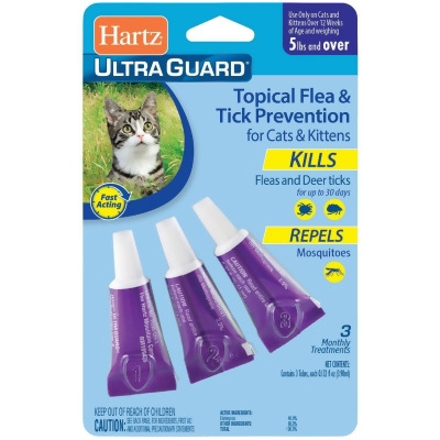Hartz UltraGuard 3-Month Supply Flea Treatment For Cats & Kittens 3270015684 Pack of 6 