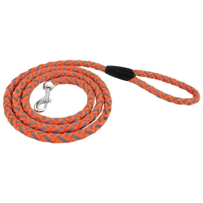 Westminster Pet Ruffin' it 6 Ft. Nylon Reflective Safety Orange Dog Leash 80137 Pack of 6 