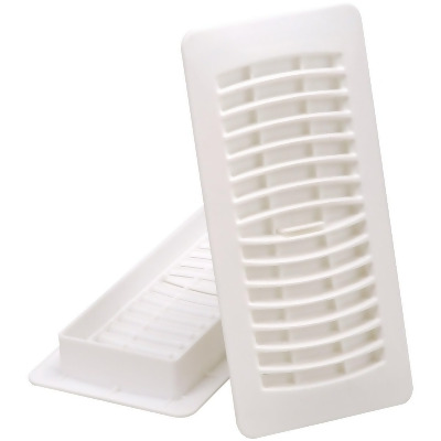 Imperial 4 In. x 10 In. White Plastic Louvered Floor Register RG1292 