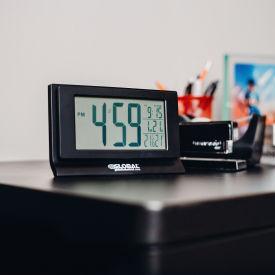 Global Industrial Digital Alarm Clock with Indoor Temperature and Humidity Displ 