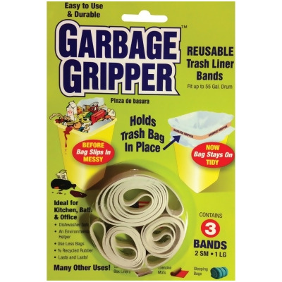 Garbage Gripper Garbage Bag Holder Band (3-Pack) GG-3 PACK Pack of 12 