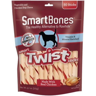 SmartBone Twist Sticks Chicken Dog Chew (50-Pack) SBTT-02942 Pack of 6 