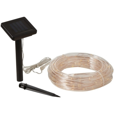Outdoor Expressions 28 Ft.100-Light LED Warm White Solar Rope Light B-22WW Pack of 12 