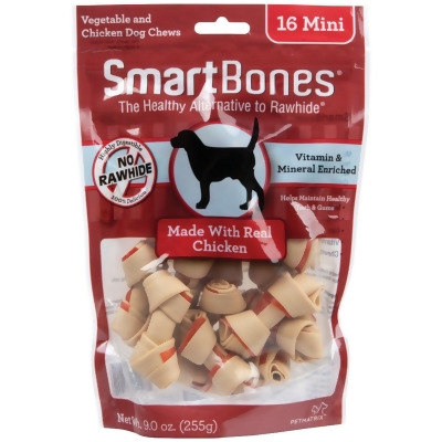 SmartBone Mini Chicken Chew Bone (16-Pack) SBC-00201 Pack of 6 