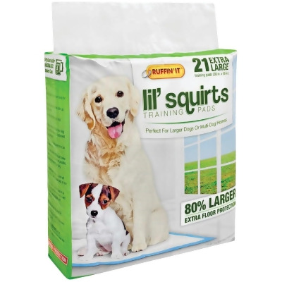 Ruffin' it Lil' Squirts 28 In. x 30 In. Extra Large Training Pads (21-Pack) Pack of 8 