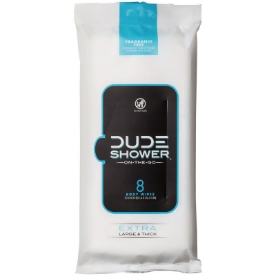 Dude Shower On-The-Go Wipes (8-Count) QDS-FP-08 Pack of 12 