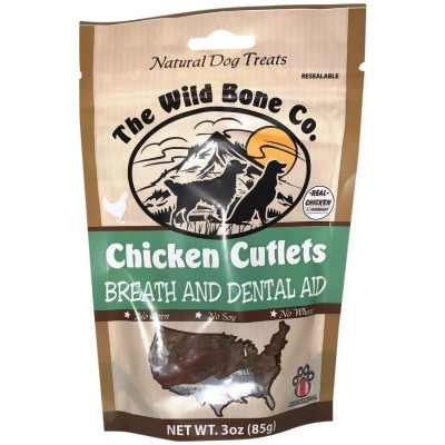 The Wild Bone Company Breath & Dental Aid Chicken Cutlet Dog Treat, 2.75 Oz. Pack of 12 