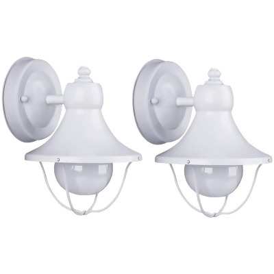 Home Impressions White Incandescent Type G Outdoor Wall Light Fixture Pack of 4 