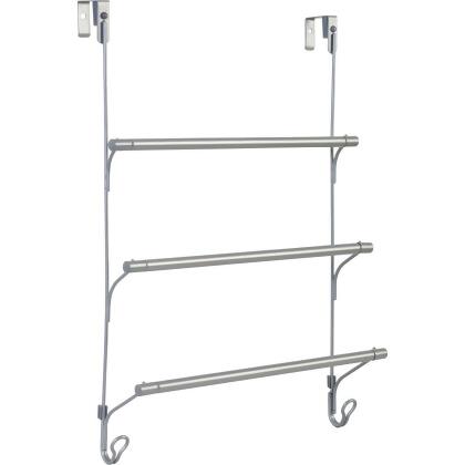 Zenna Home Shower Caddy with Towel Bar, Satin Nickel