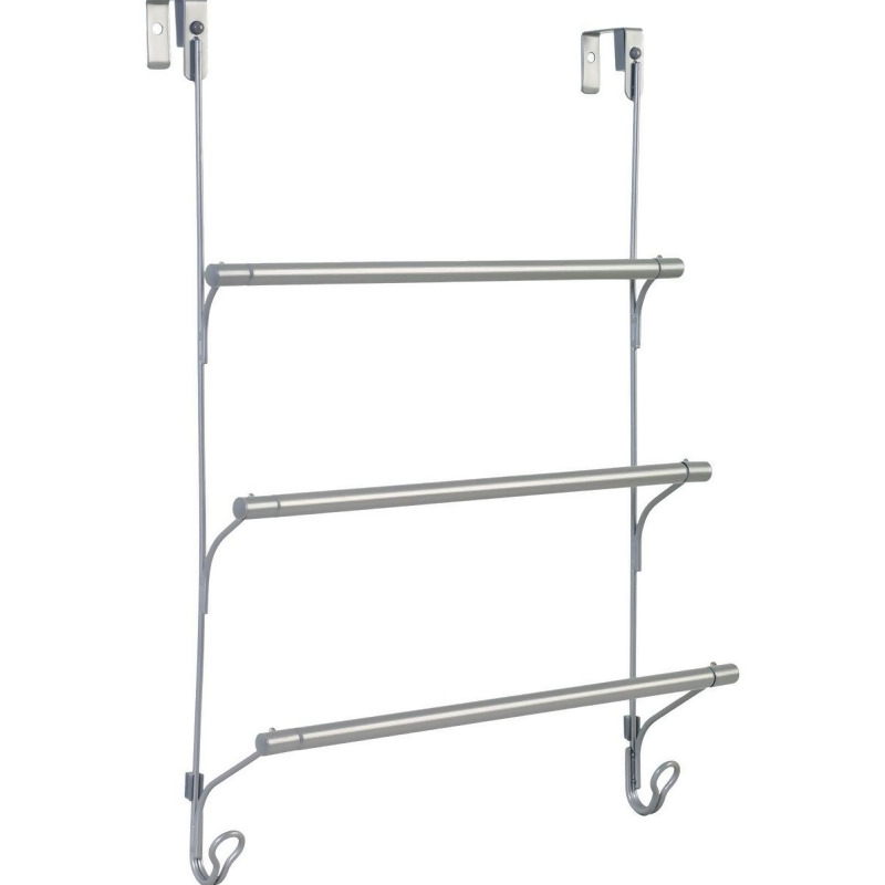 Zenna Home Shower Caddy with Towel Bar, Satin Nickel