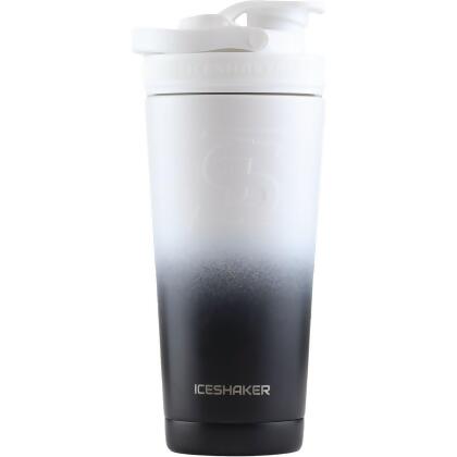 Ice Shaker 26 Oz. Black/White Ombre Insulated Vacuum Bottle & Shaker 