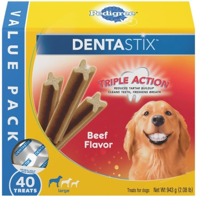 Pedigree Dentastix Large Dog Beef Flavor Dental Dog Treat (40-Pack) 797015 
