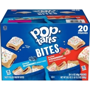 GTIN 038000116834 product image for Pop Tarts Bites Variety Pack - Frosted Strawberry, Frosted Blueberry - 20 / Box  | upcitemdb.com