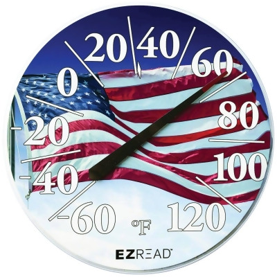EZRead 12.5 In. Dial Thermometer with American Flag 840-1221 