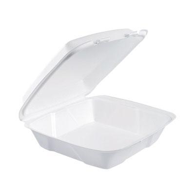 Dart® Foam Hinged Lid Containers, 9 X 9 X 3, White, 200/carton 90HT1R 