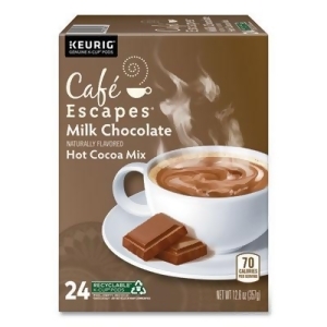 Cafe Escapes Milk Chocolate Hot Cocoa K-Cup Pods, 24 Count for Keurig Brewers ( Case Of 4) 