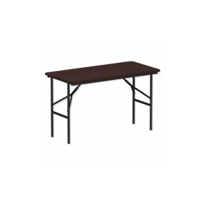 Wood Folding Table  Rectangular  48w X 24d X 29h / 121.6cm x 60.6cm x 73.5cm, Walnut