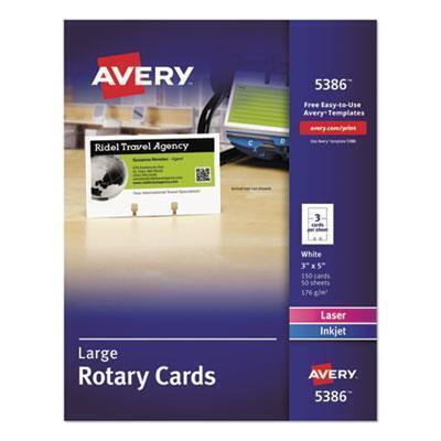 Avery® CARD,LSR,RTRY3X5,3/SH,WHT 05386 