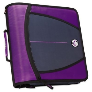 Case It CAED145PP 3 in. 3 Rings Large Capacity Zipper Binder  Purple