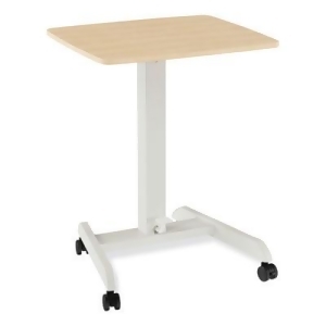 UOS60413CC Essentials Sit-stand Single-column Mobile Workstation - 30 to 44 in. - Natural Wood & Light Gray