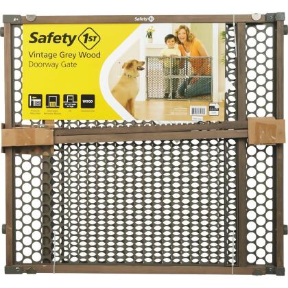 Safety 1st 24 In. H. Vintage Gray Wood Doorway Safety Gate GA112GRYB4 