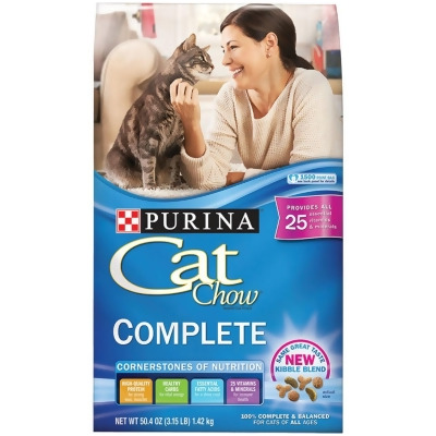 Purina Cat Chow Complete Balance 3.15 Lb. Kibble Blend All Ages Dry Cat Food Pack of 4 