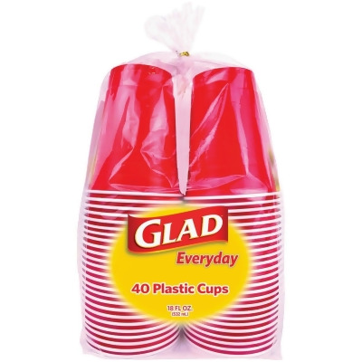 Glad Everyday 18 Oz. Red Plastic Cups (40-Count) BBP25519 
