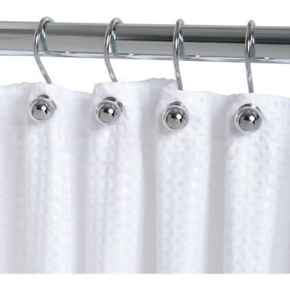 Zenna Home Chrome Ball End Shower Curtain Hook (12-Count) BH04ALSSL 