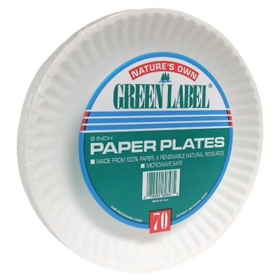 AJM Nature's Own Green Label 9 In. Paper Plates (70-Count) PP9GRAXWH 