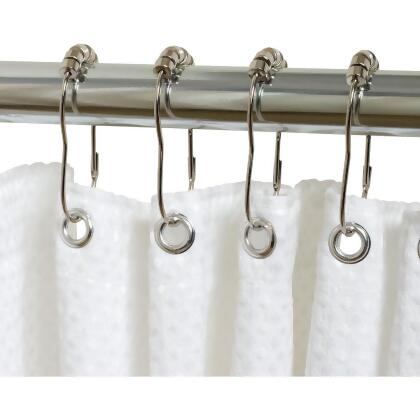 Zenith Zenna Home Chrome Roller Shower Curtain Hook (12 Count) SSR003SS 