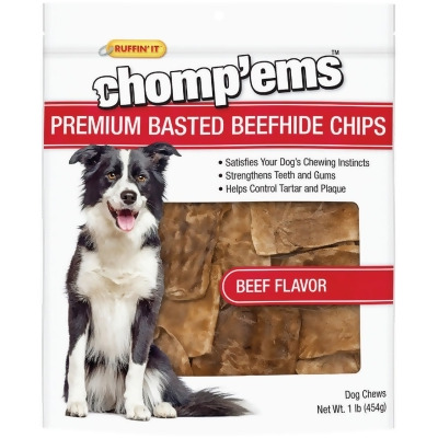 Westminster Pet Ruffin' it Chomp'ems Beef 1 Lb. Rawhide Chips 27143 
