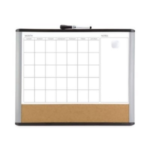 U Brands 3N1 Magnetic Dry Erase Whiteboard  20  x 16   Multicolor  Gray and Black Frame  388U