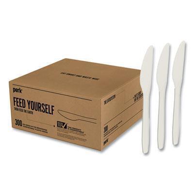 Perk™ Eco-Id Compostable Cutlery, Knife, White, 300/pack PK56199 