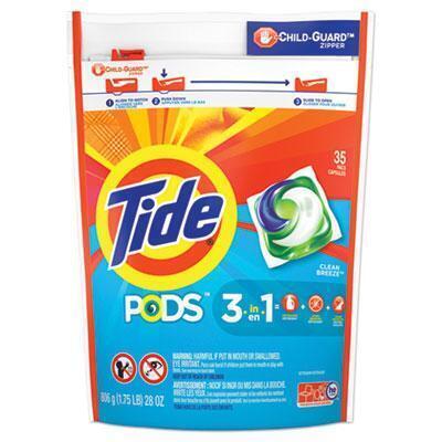 Tide® Pods, Laundry Detergent, Clean Breeze, 35/pack 93126 